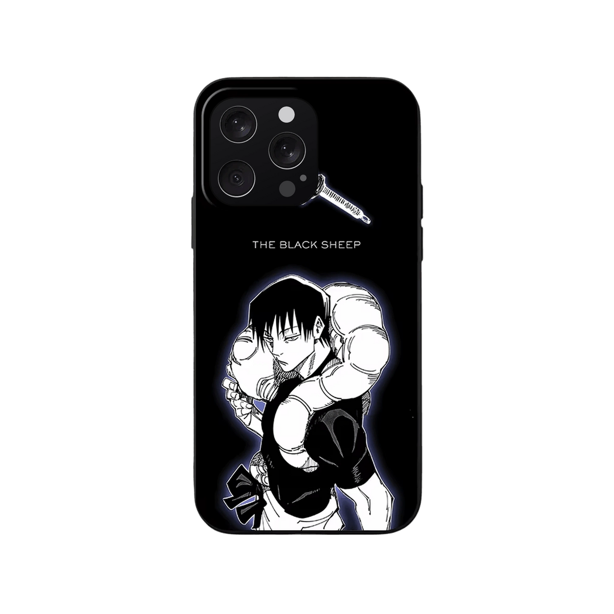 Coque iPhone Jujutsu Kaisen – Toji, Halo Argent, dominante noir et argent