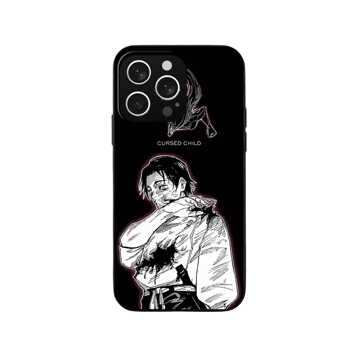 Coque iPhone Jujutsu Kaisen – Yuta, Halo Violet, dominante noir et violet