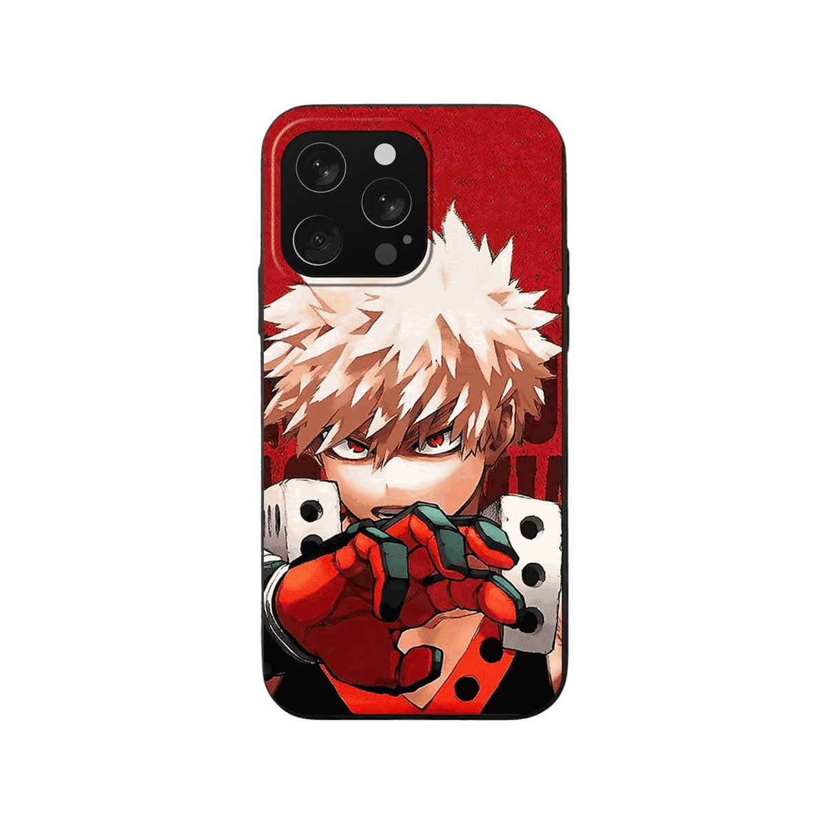 Coque iPhone My Hero Academia – Bakugo, Gantelets Croisés, dominante rouge