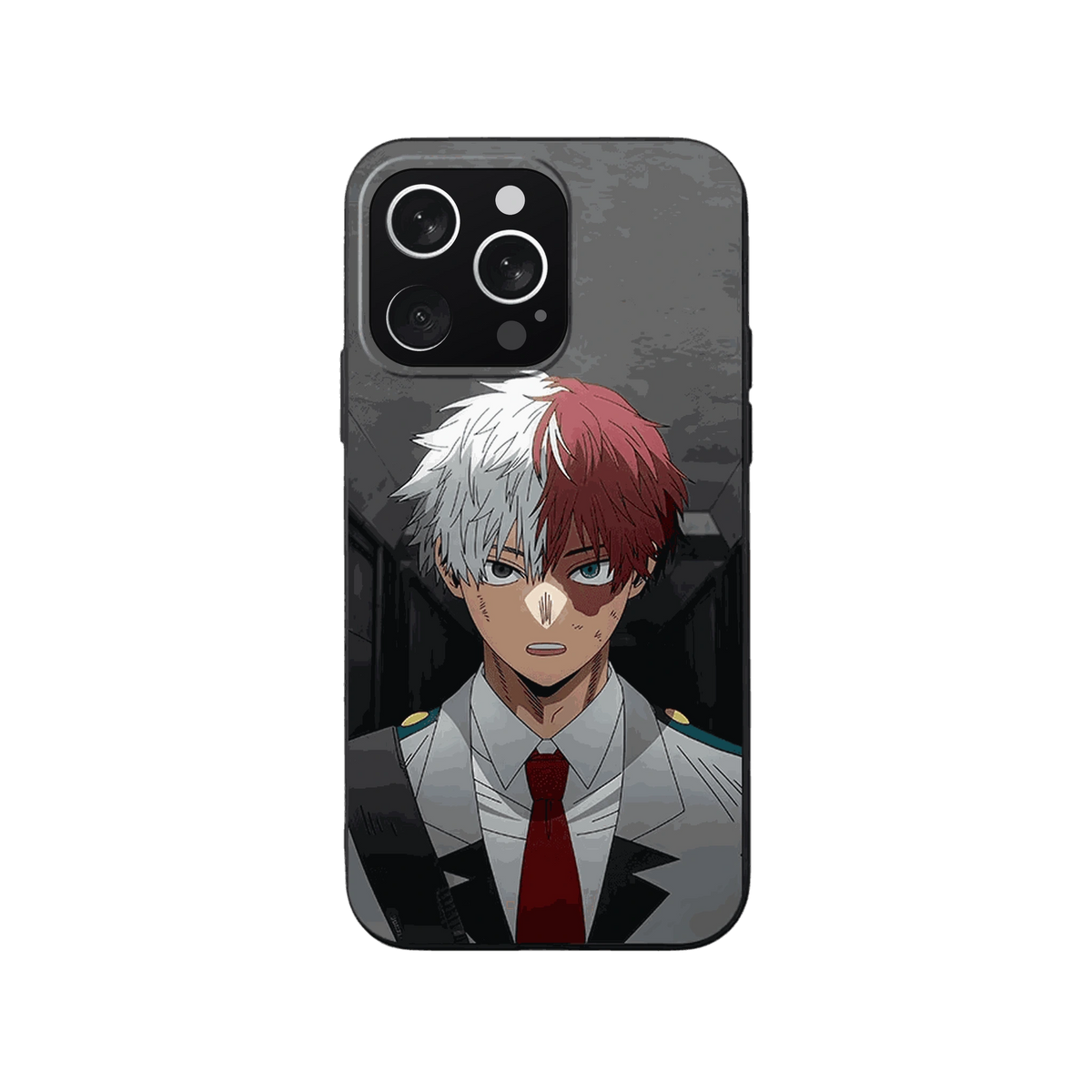 Coque iPhone My Hero Academia – Todoroki, Couloir Gris, dominante gris