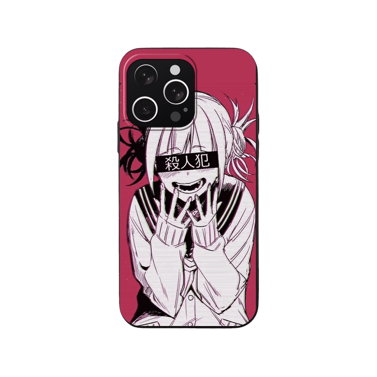 Coque iPhone My Hero Academia – Himiko Toga, Bandeau Noir, dominante rose framboise