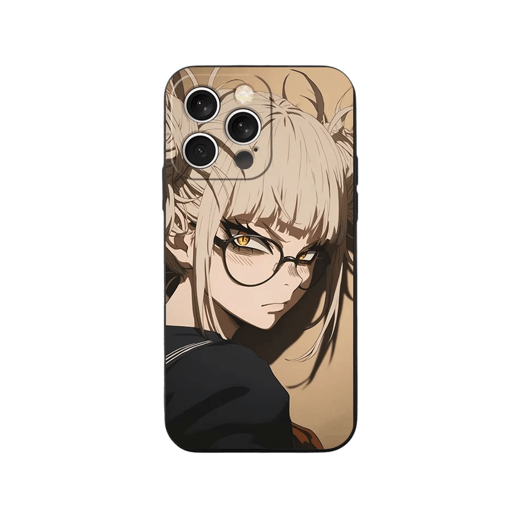 Coque iPhone My Hero Academia – Himiko Toga à Lunettes, dominante sépia