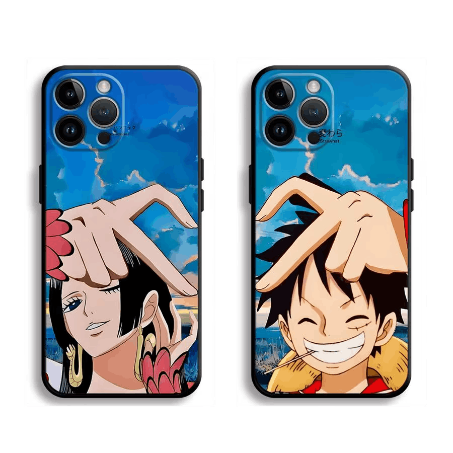 Coque iPhone One Piece Luffy et Boa Hancock design 01