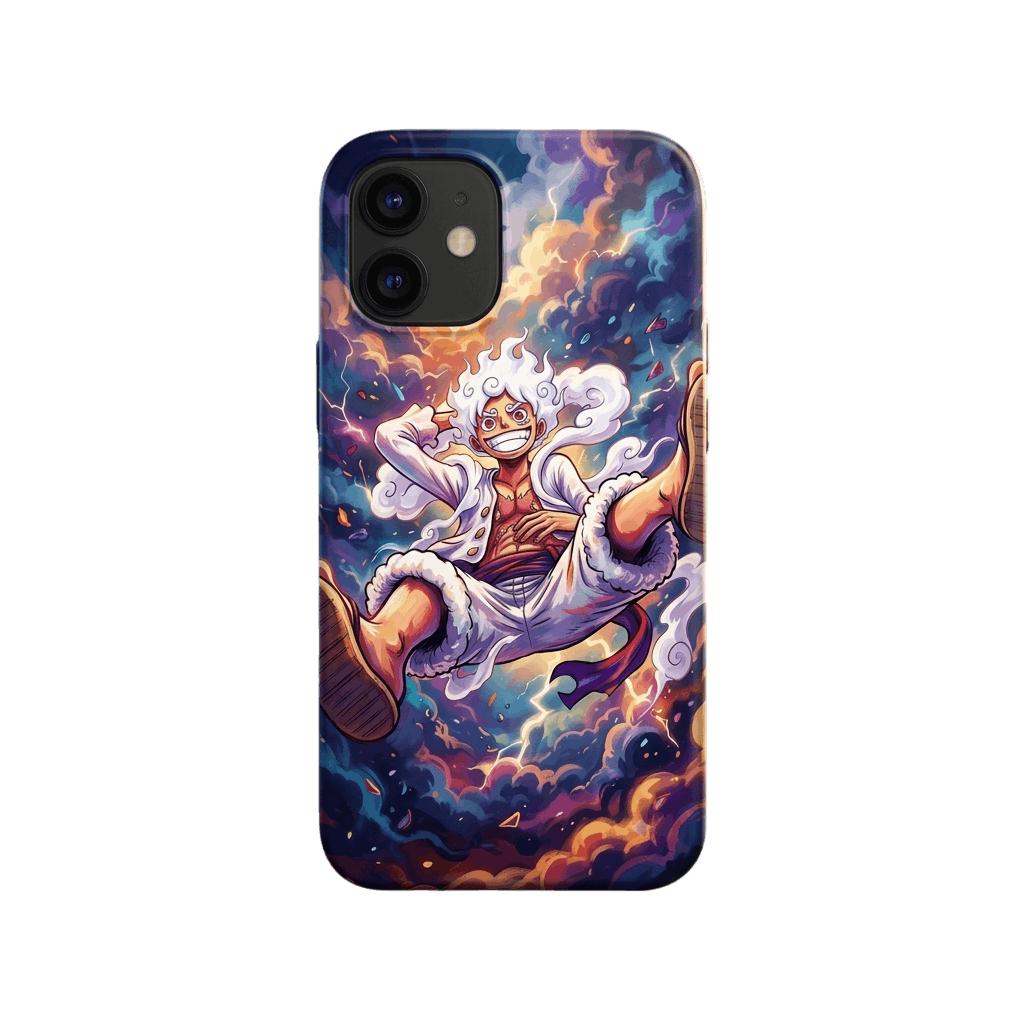 Coque iPhone One Piece Luffy Gear 5 silicone givré