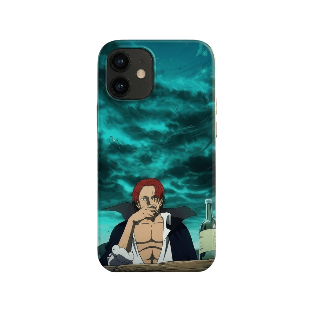 Coque iPhone One Piece Shanks le Roux silicone givré