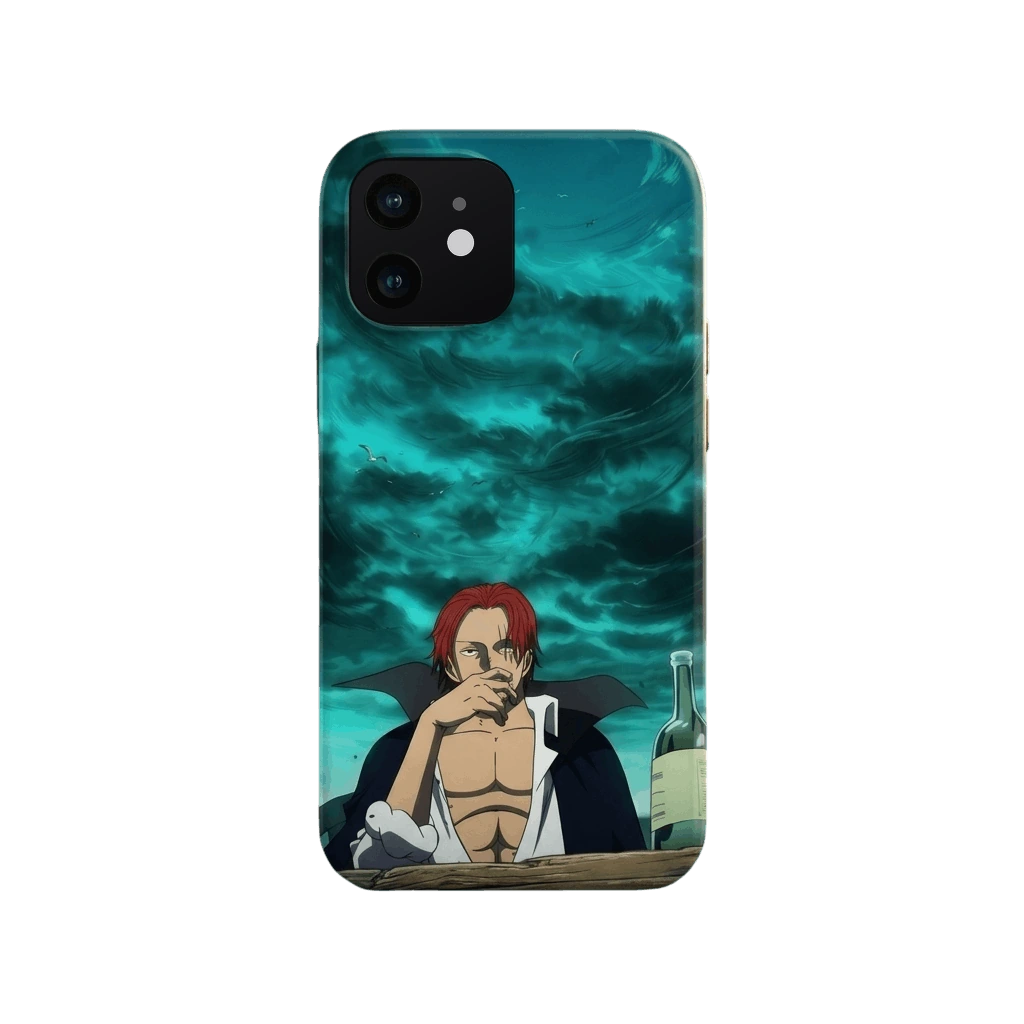 Coque iPhone One Piece Shanks le Roux silicone givré