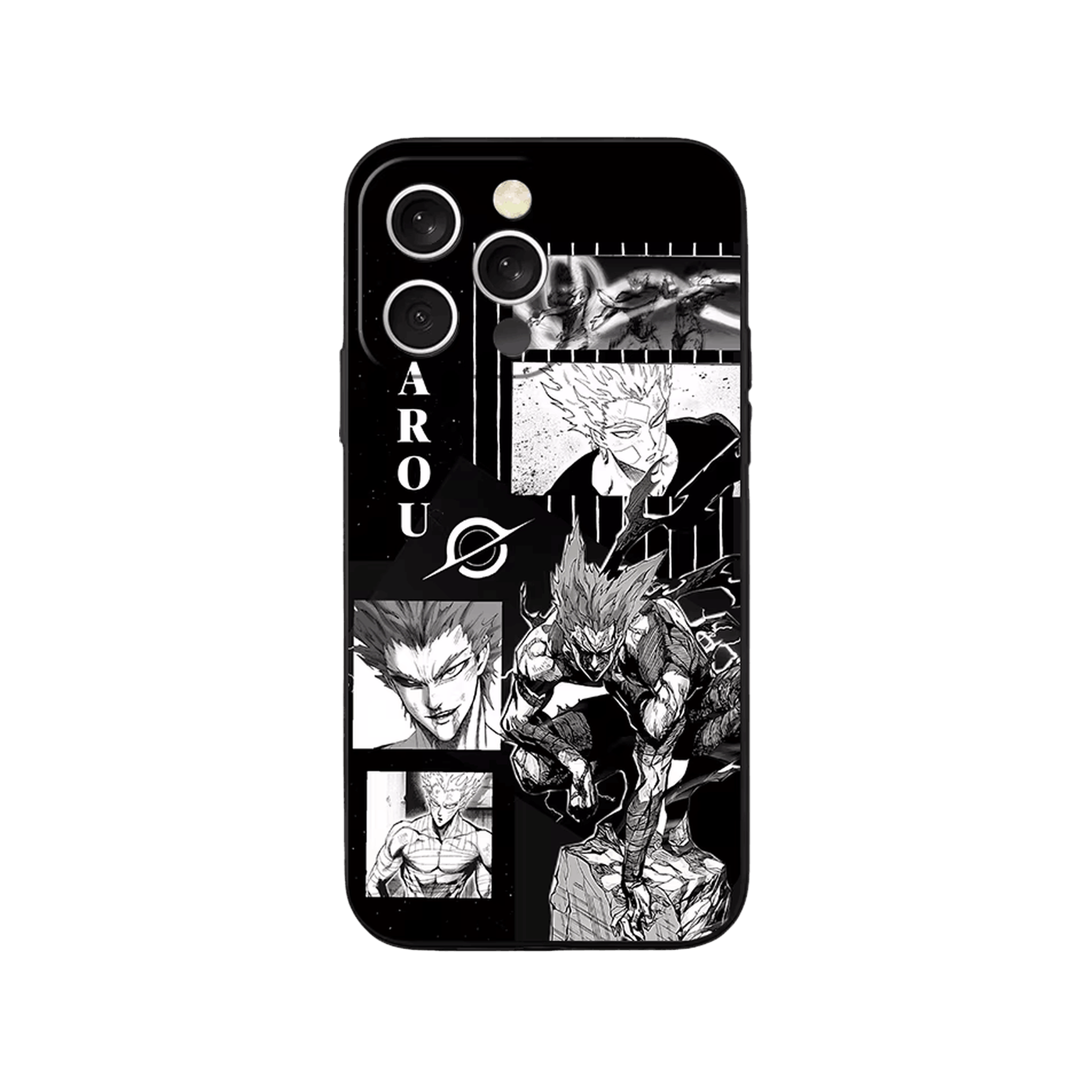 Coque iPhone One Punch Man – Garou, Collage à l'Encre, dominante noir et blanc