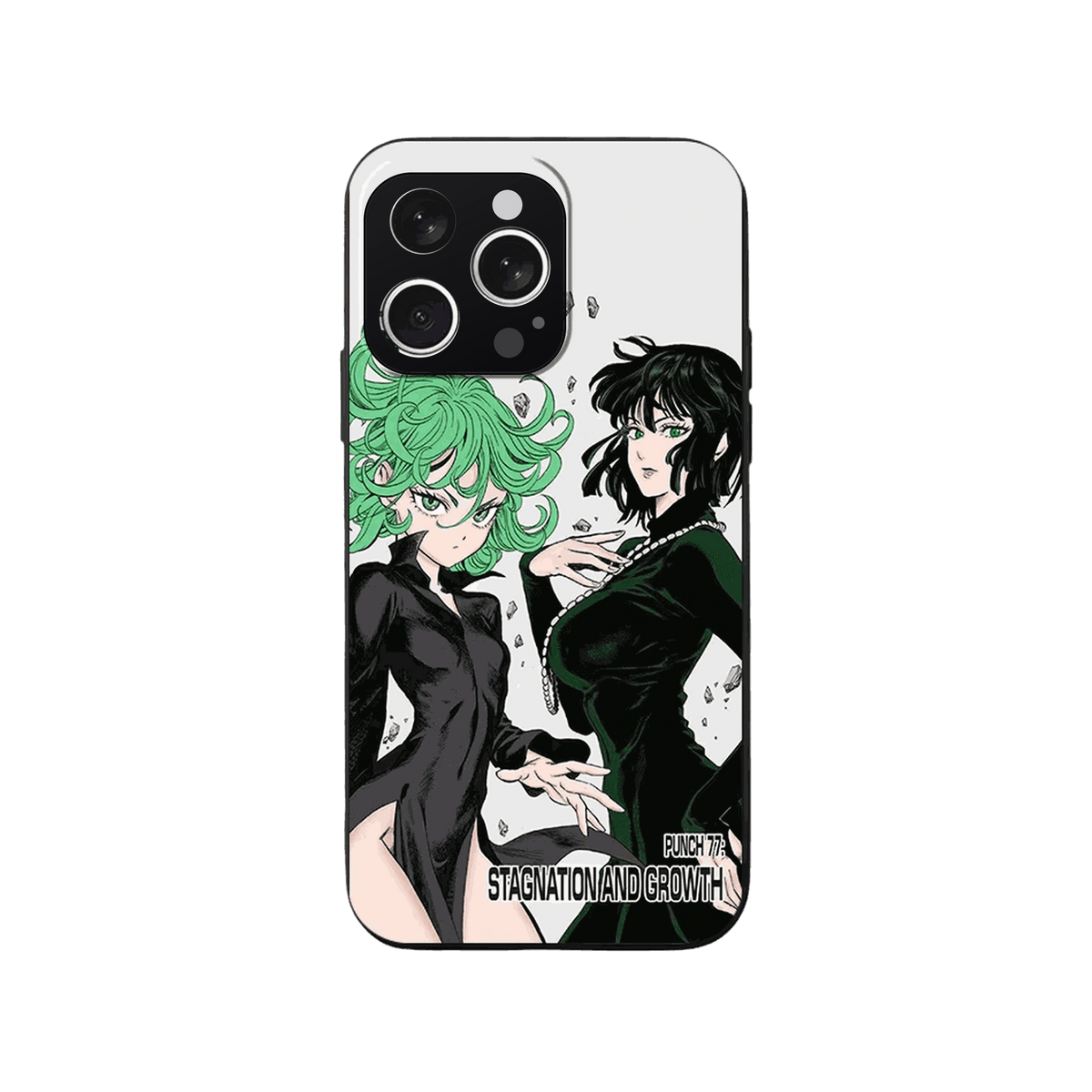 Coque iPhone One Punch Man – Tatsumaki et Fubuki, Planche 77, dominante blanc et vert