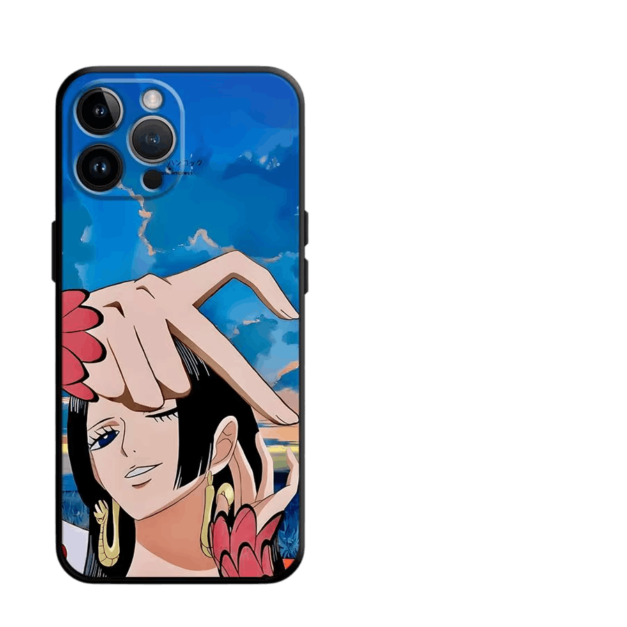 Coque silicone souple noire One Piece Luffy Boa Hancock détail