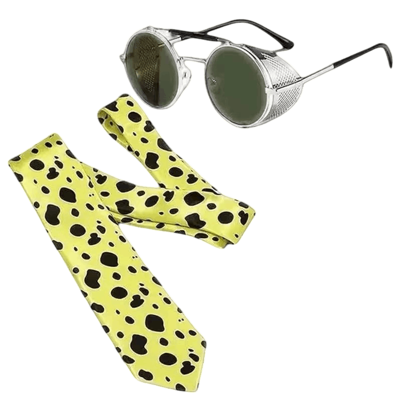 Cravate Jujutsu Kaisen – Nanami, Motif Léopard (7 cm) — Cravate et lunettes