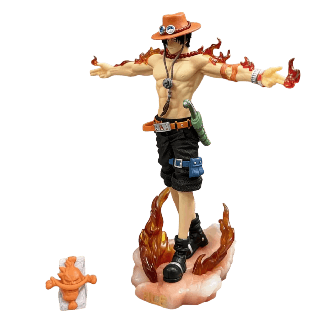 Figurine Ace Poings Ardents One Piece vue de côté