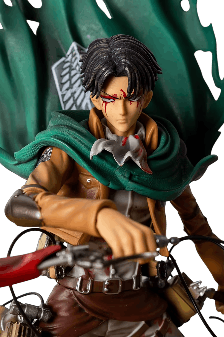 Figurine Livai Levi Ackerman combat cape Attaque des Titans - details