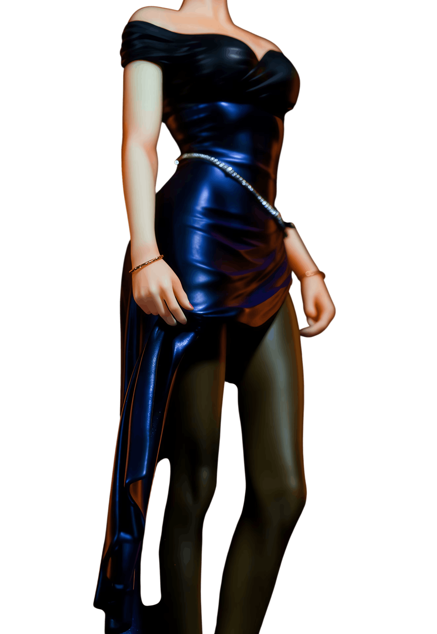 Figurine Mikasa Ackerman robe de soirée - détail du drapé