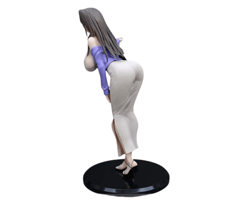 Figurine bishoujo en robe longue - vue de dos