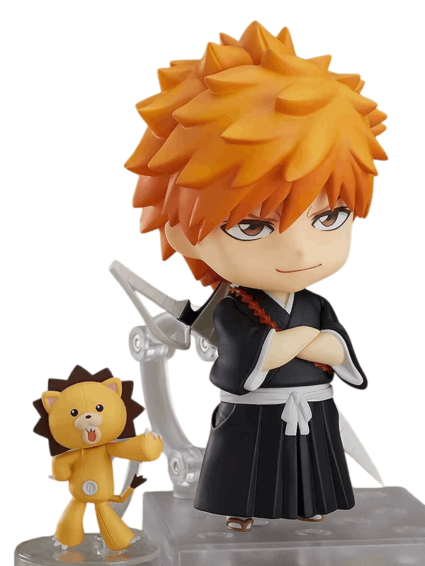 Figurine chibi Ichigo Kurosaki Bleach avec Kon - face