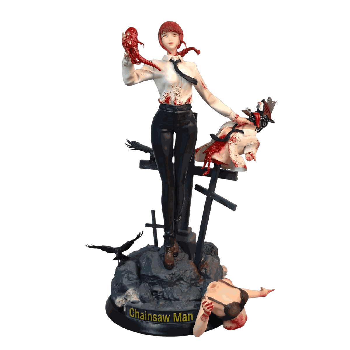 Figurine Makima tenant un cœur socle cimetière - Chainsaw Man