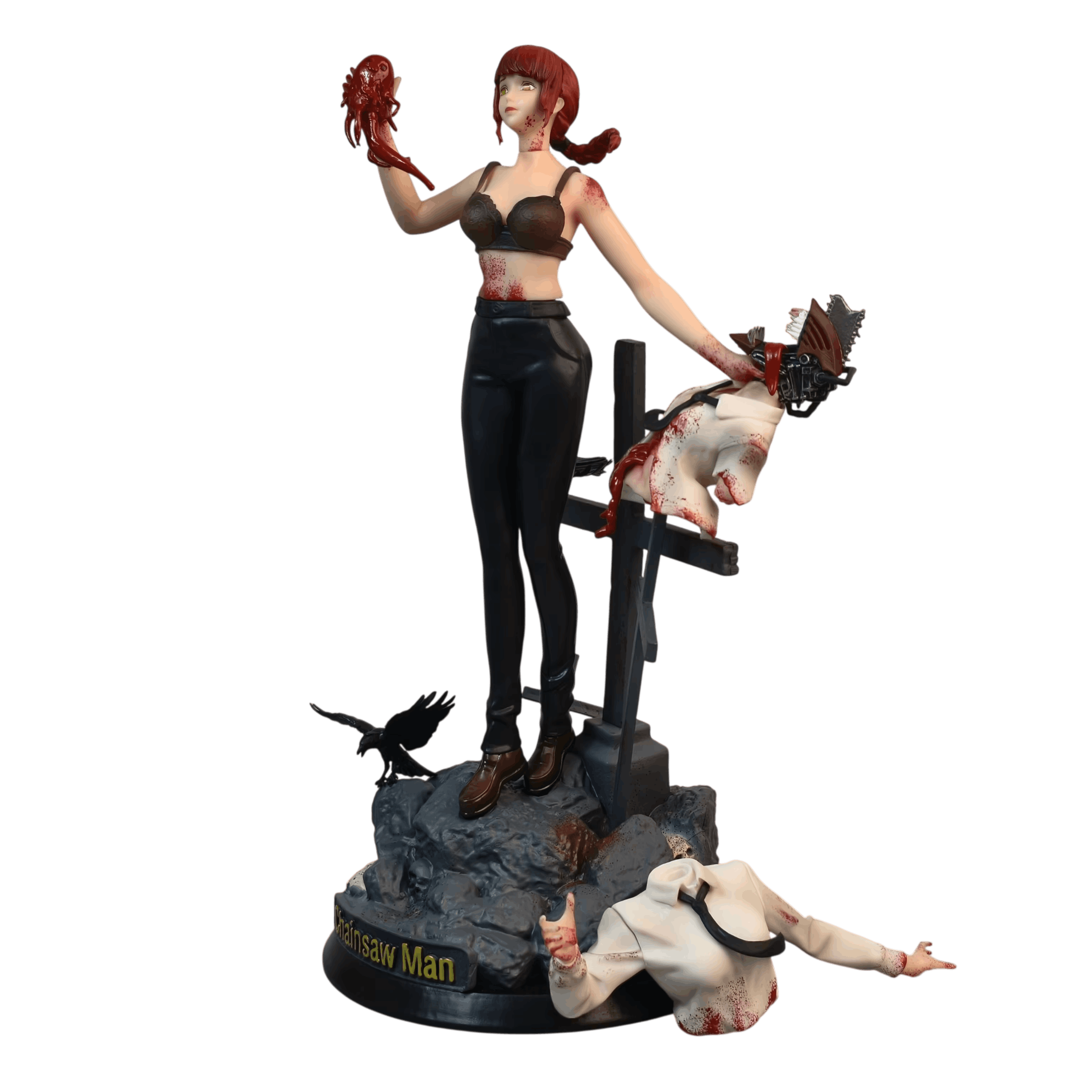 Figurine Makima vue de profil chemise blanche cravate - Chainsaw Man