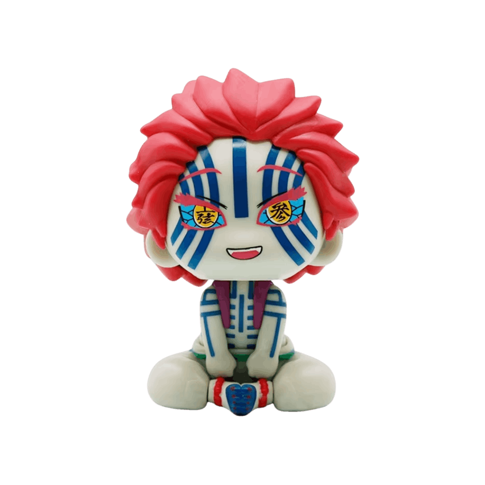 Figurine chibi Demon Slayer Akaza assis - face