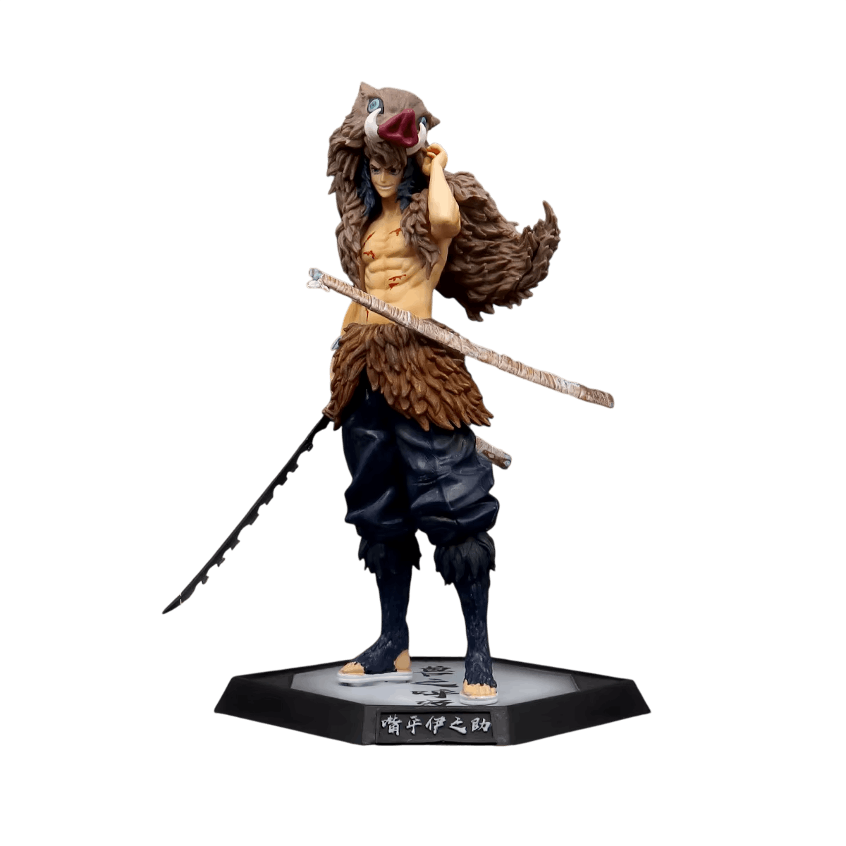Figurine Inosuke Hashibira tête de sanglier relevée Demon Slayer - vue de face