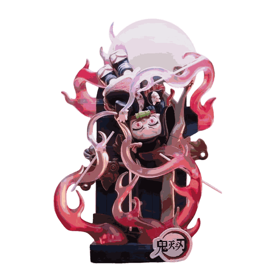 Figurine chibi Nezuko Kamado vue de face — mors de bambou — Demon Slayer, PVC peint