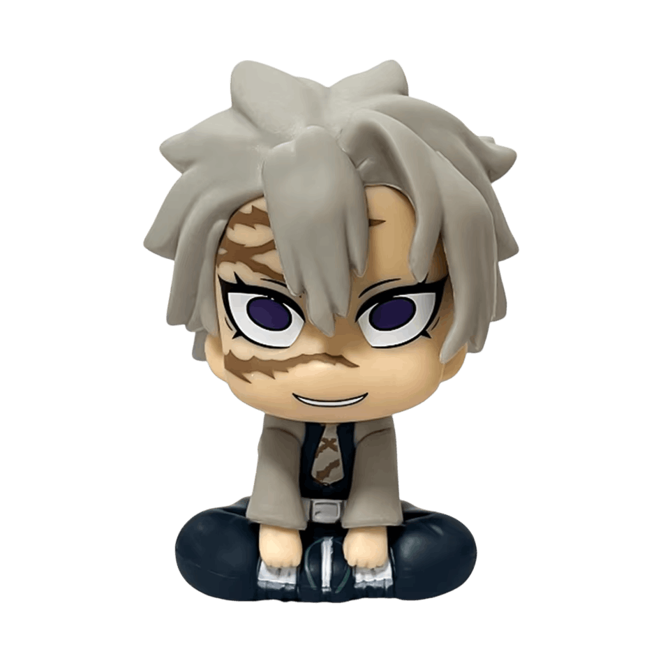 Figurine chibi Demon Slayer Sanemi Shinazugawa assis - face