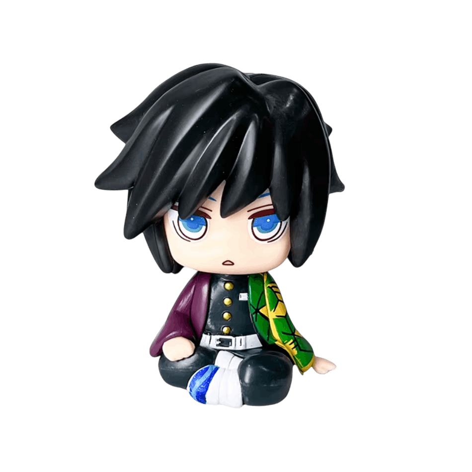 Figurine chibi Demon Slayer Tomioka Giyu assis - face