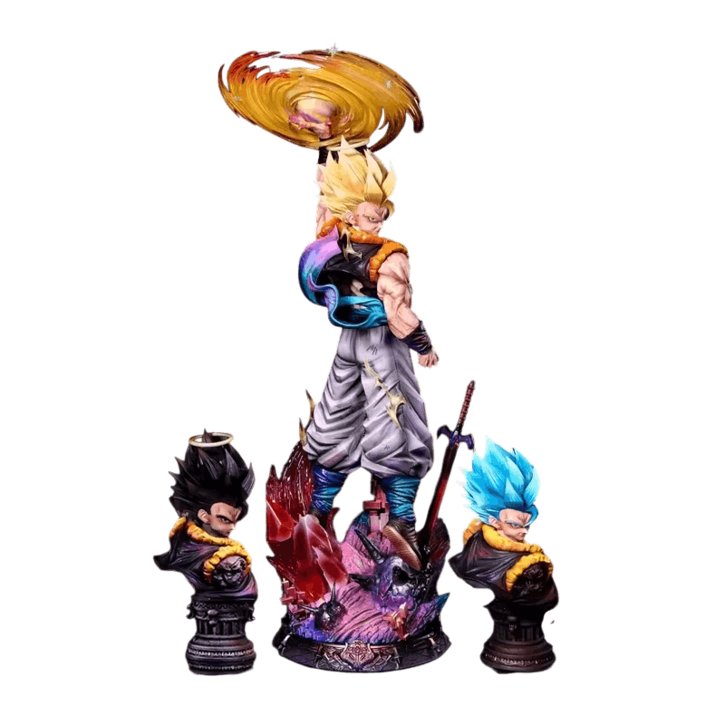 Figurine Gogeta 45 cm tetes interchangeables Dragon Ball - face