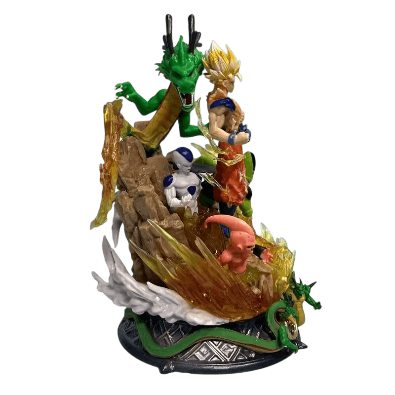 Diorama Goku Super Saiyan et Shenron Dragon Ball - face