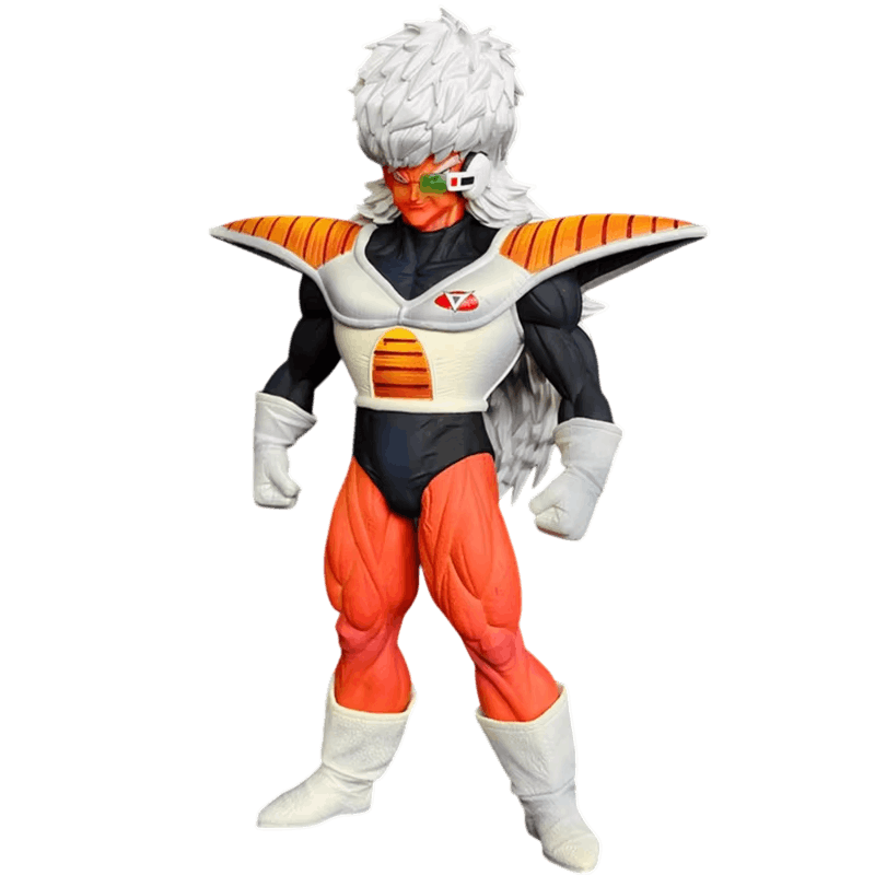 Figurine Jeice (Dragon Ball), 22 cm, épaulières en ailes striées, la signature de l'armure — détourée, vue sans décor.