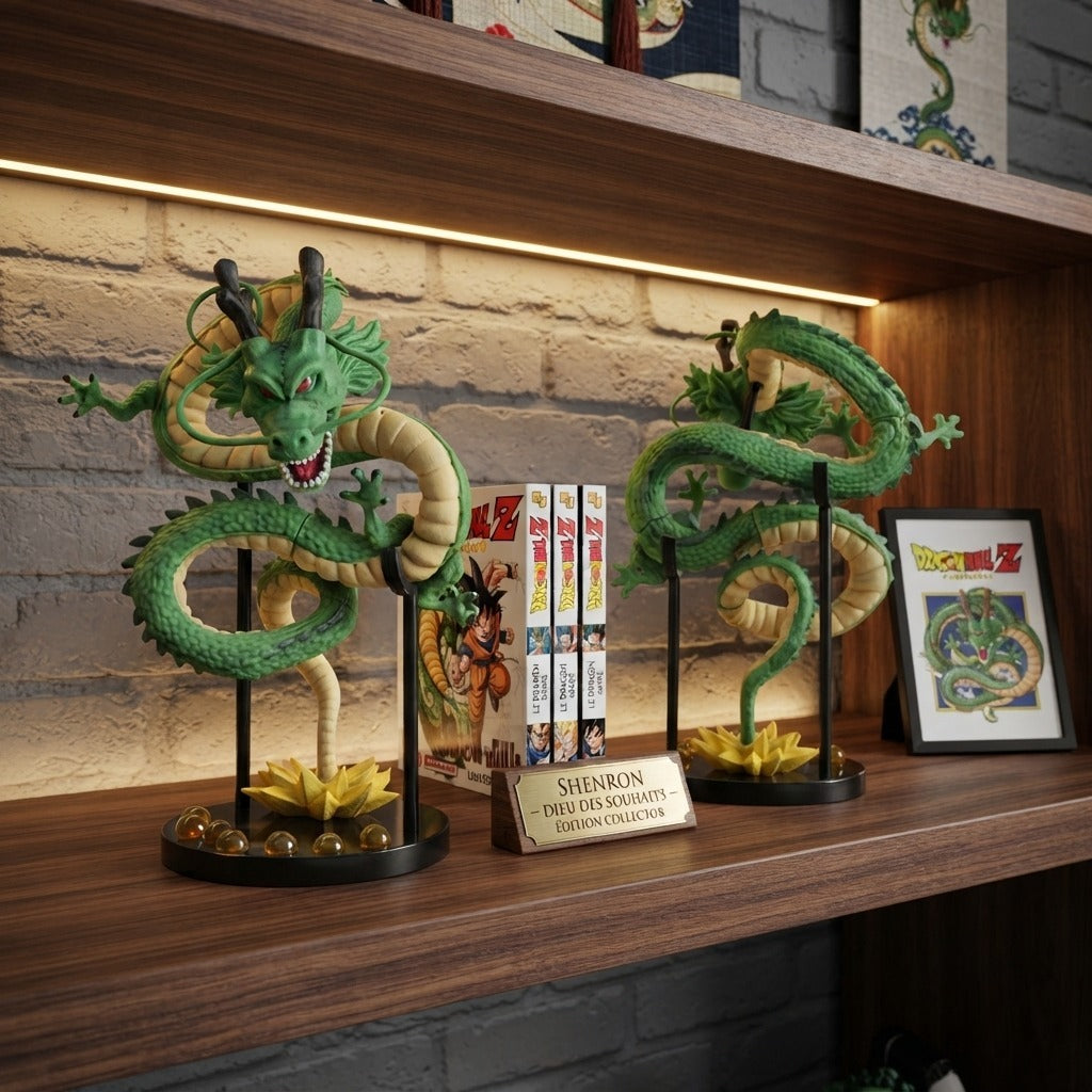 Figurine Shenron Dragon Ball exposée sur une étagère (décor non inclus)