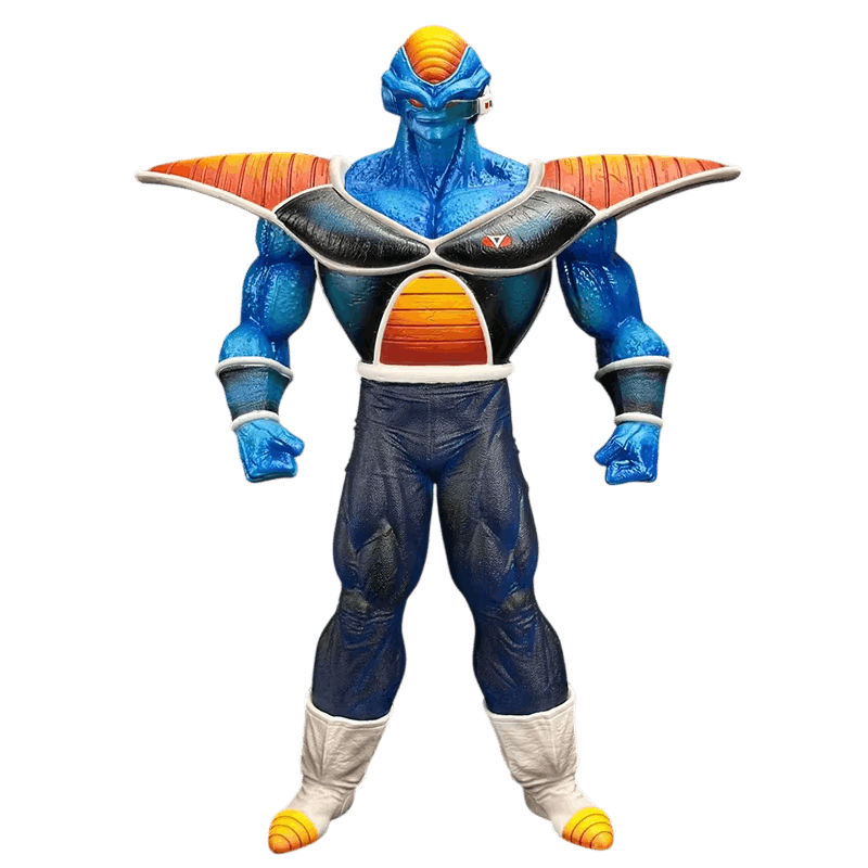 Figurine Burter détourée sur fond noir, vue de face, scouter vert et bottes à pointes orange
