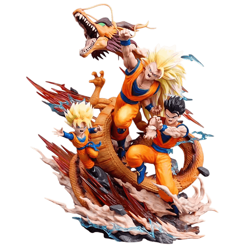 Diorama Goku Gohan Goten dragon Dragon Ball Z - face