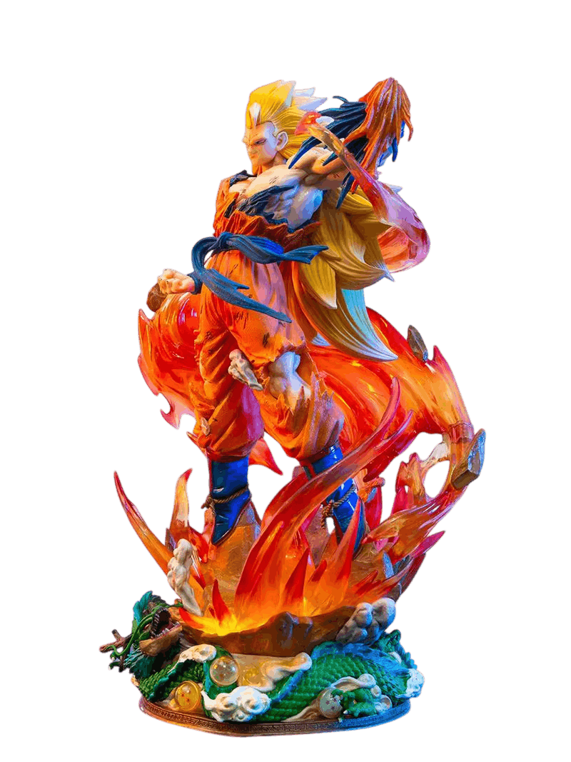 Figurine lumineuse Goku tornade de feu Dragon Ball Z - profil