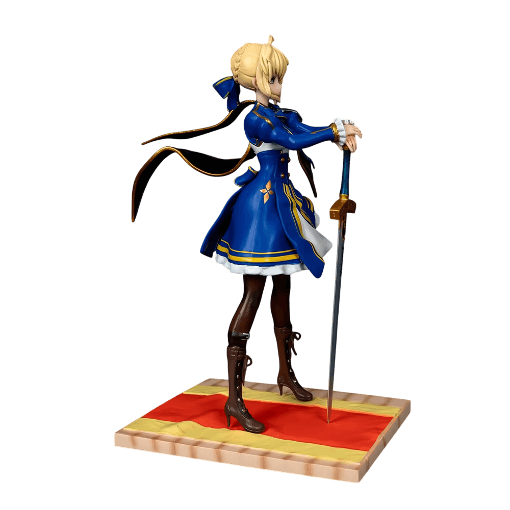 Fate Saber figure 25 cm in profile: dark half-cloak ribbed with gold attached to the left shoulder