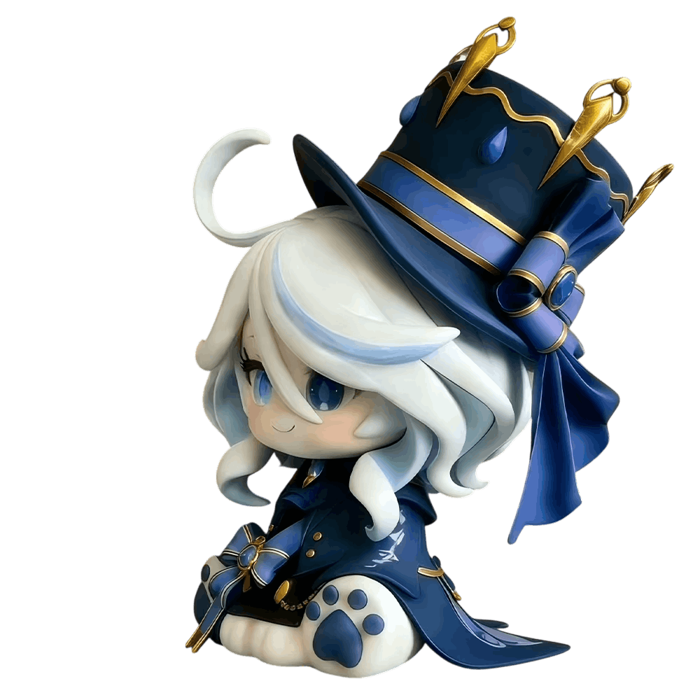 Figurine chibi Furina Genshin Impact - trois quarts