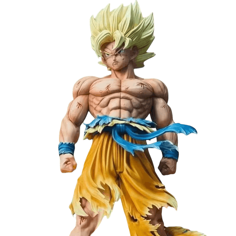 Figurine Goku Super Saiyan têtes interchangeables vue de côté