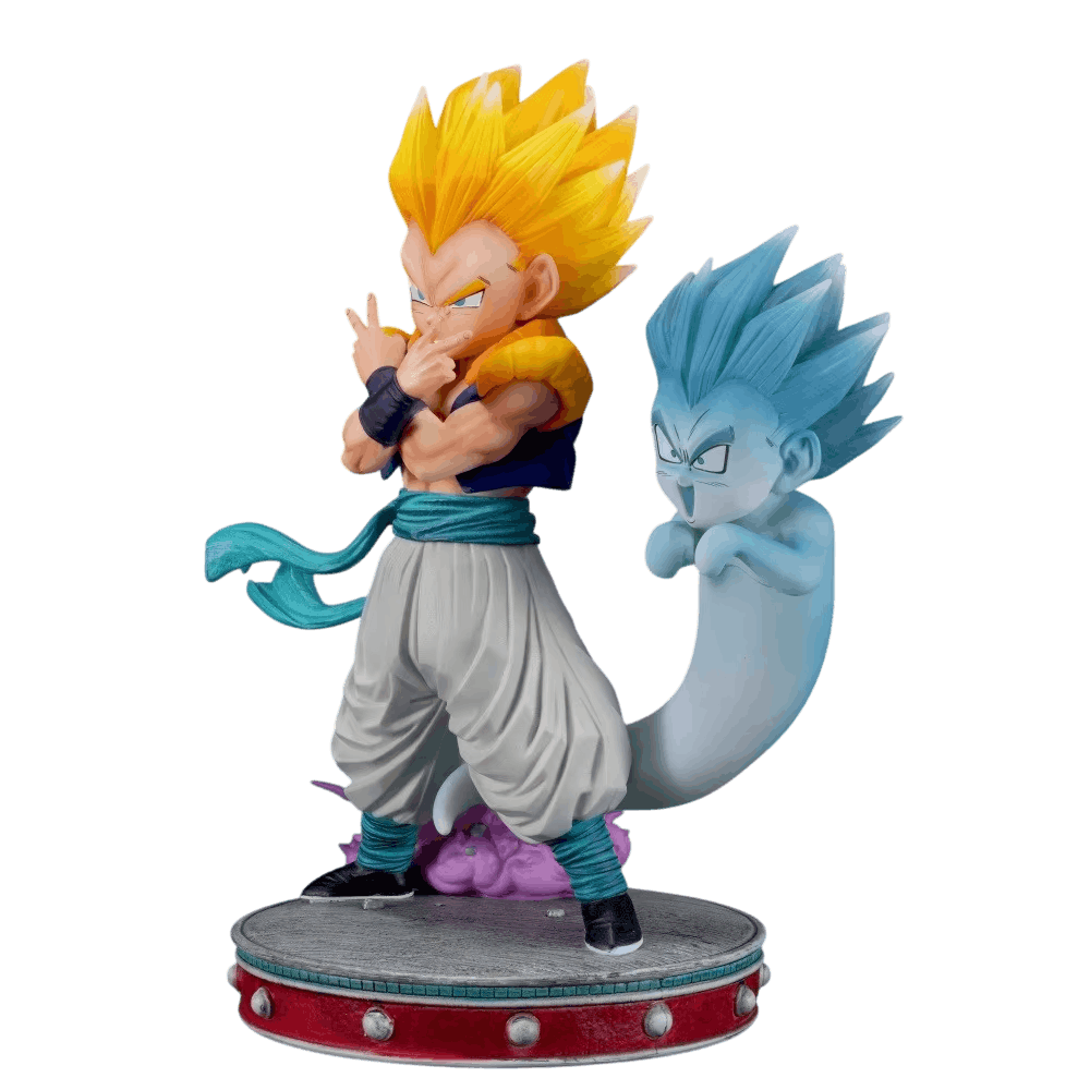 Figurine Gotenks Super Saiyan bras croisés vue de côté