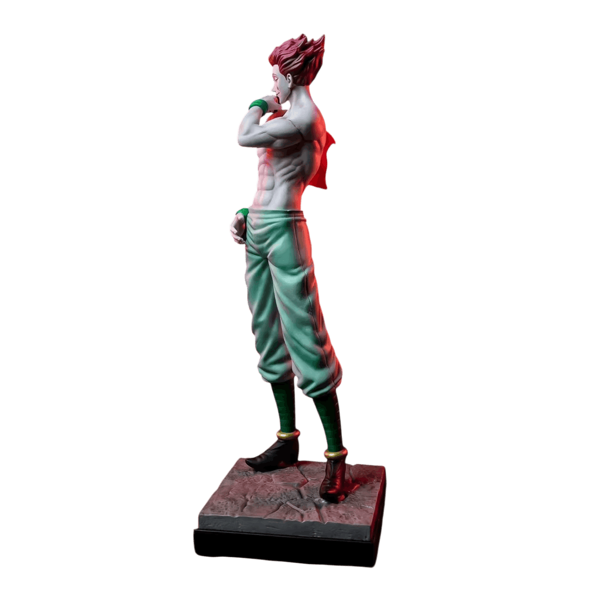 Figurine Hisoka (Hunter x Hunter), cartes en éventail sculptées entre les doigts — détourée, vue sans décor.