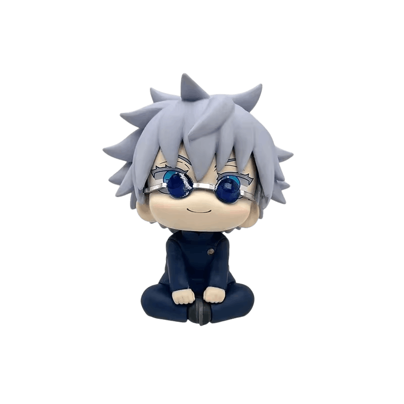 Figurine chibi Gojo Satoru Jujutsu Kaisen 10 cm assis en tailleur - face