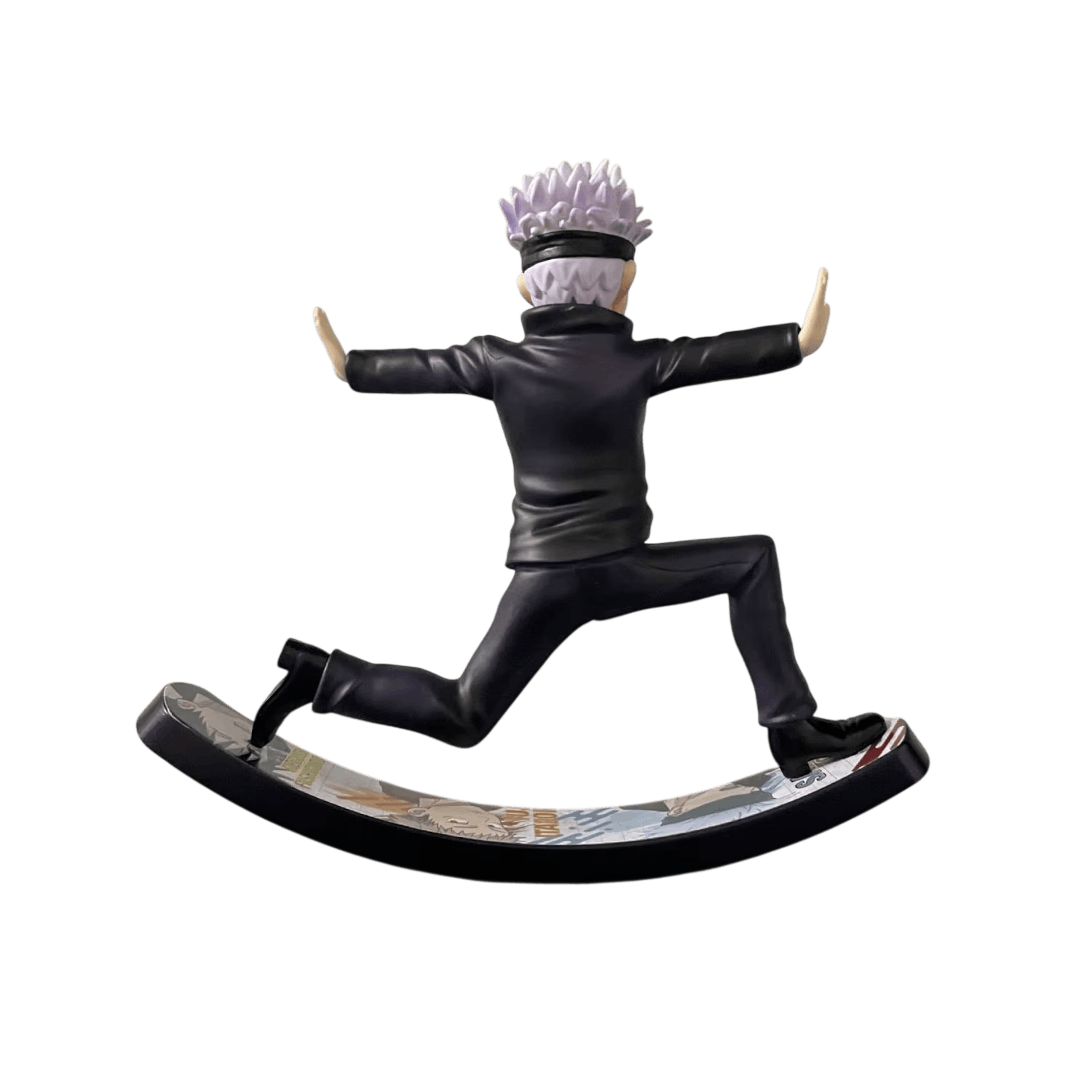 Figurine Gojo swing vue de profil socle illustré - Jujutsu Kaisen
