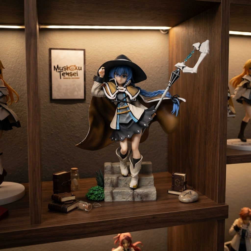 Figurine Roxy Migurdia chapeau de sorciere Mushoku Tensei - exposee sur une etagere (decor non inclus)
