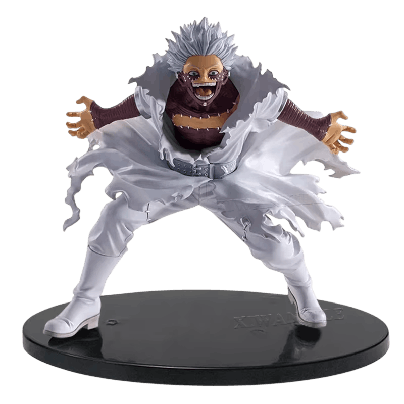 Figurine Dabi détourée sur fond noir, vue de face, rictus et ceinture argentée