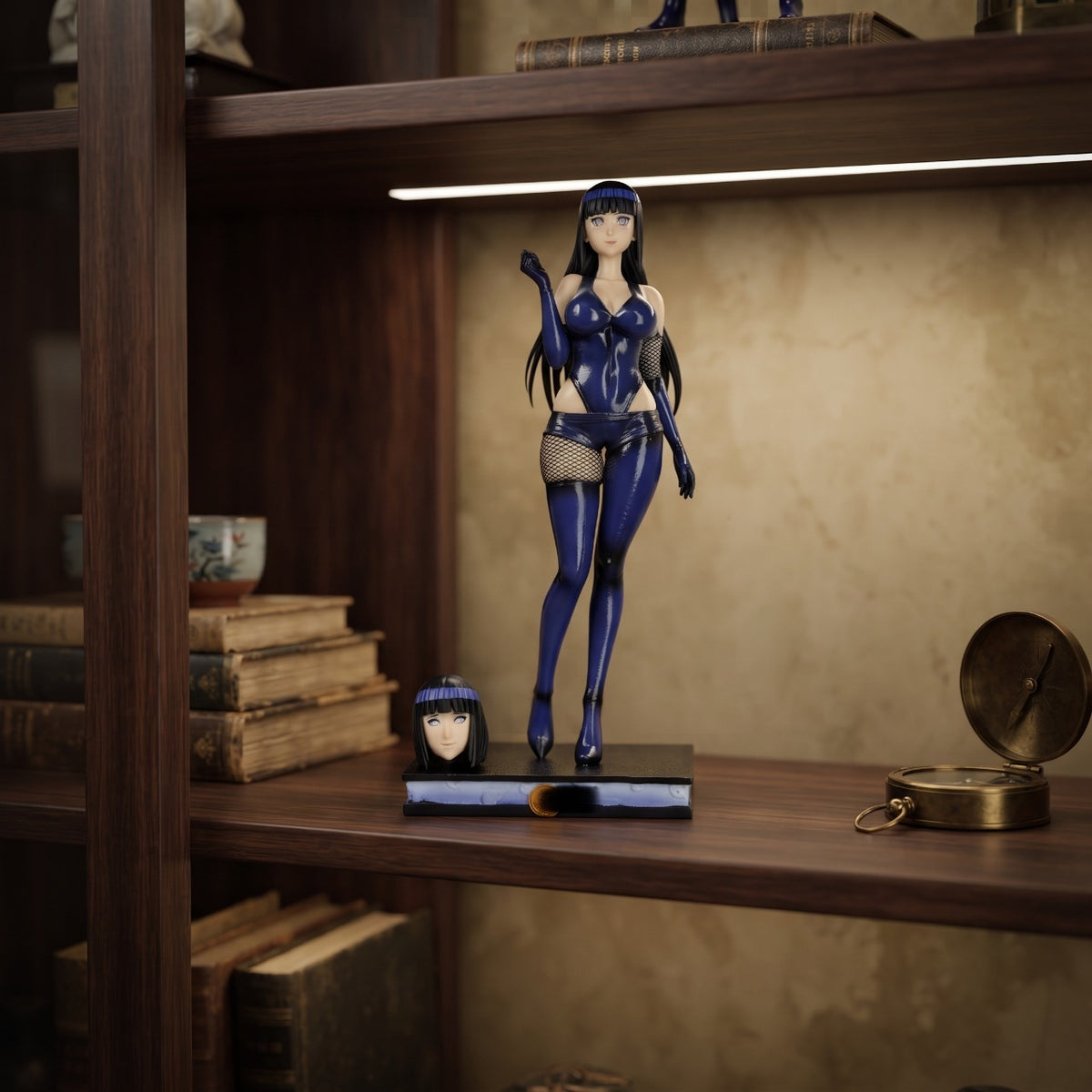 Figurine Naruto – Hinata Hyûga Pin-up, exposée sur une étagère (décor non inclus)
