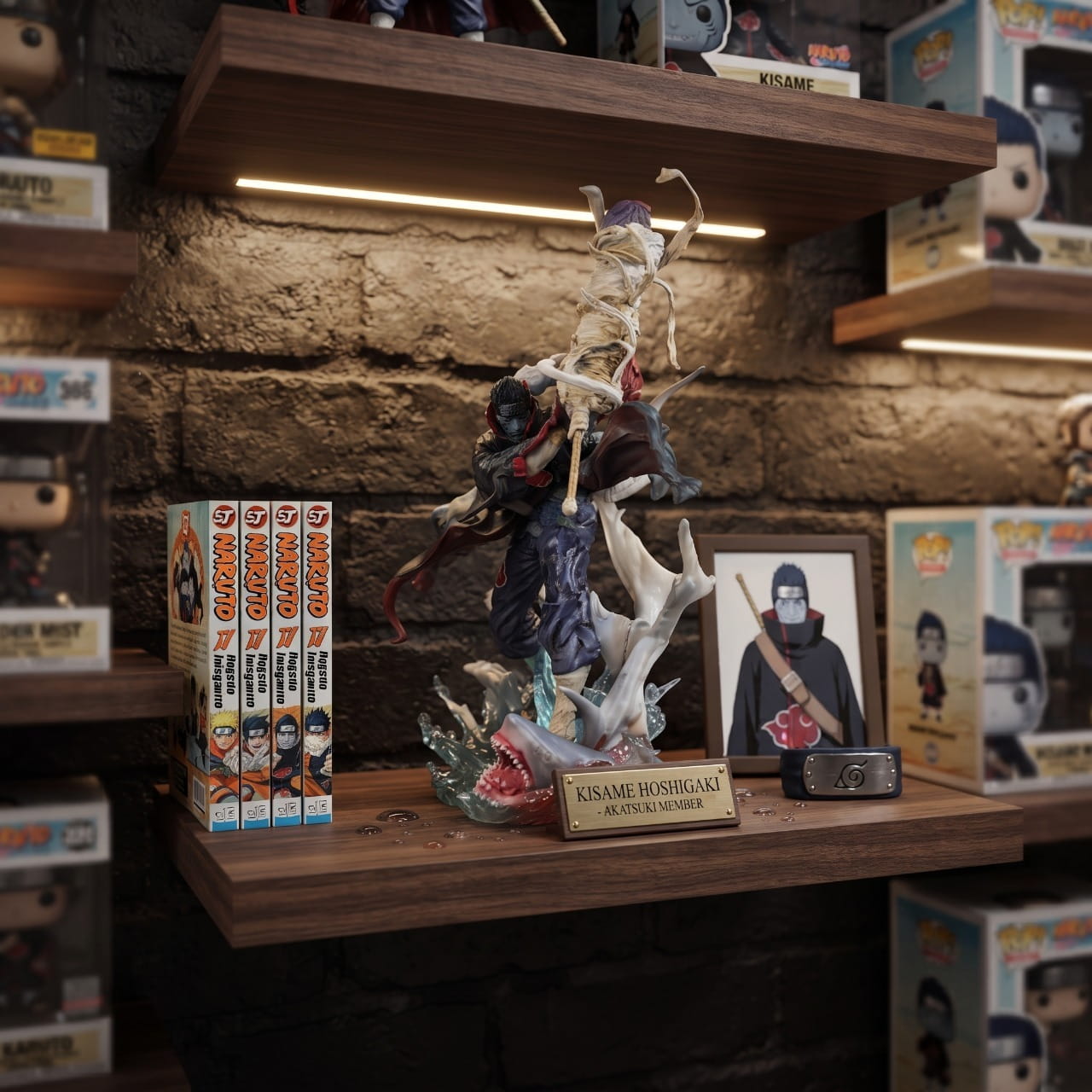 Figurine Hoshigaki Kisame Samehada Naruto - exposee sur une etagere (decor non inclus)