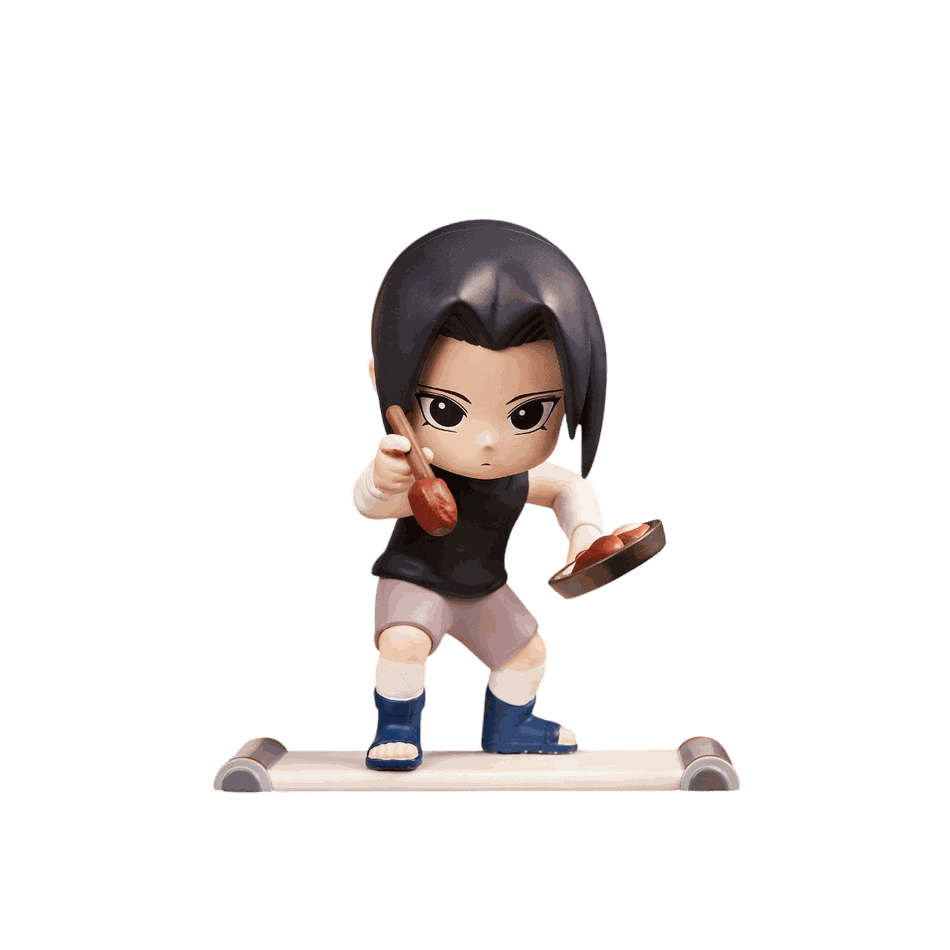Figurine chibi Itachi Uchiha vue de face — cheveux noirs attachés — Naruto, PVC peint