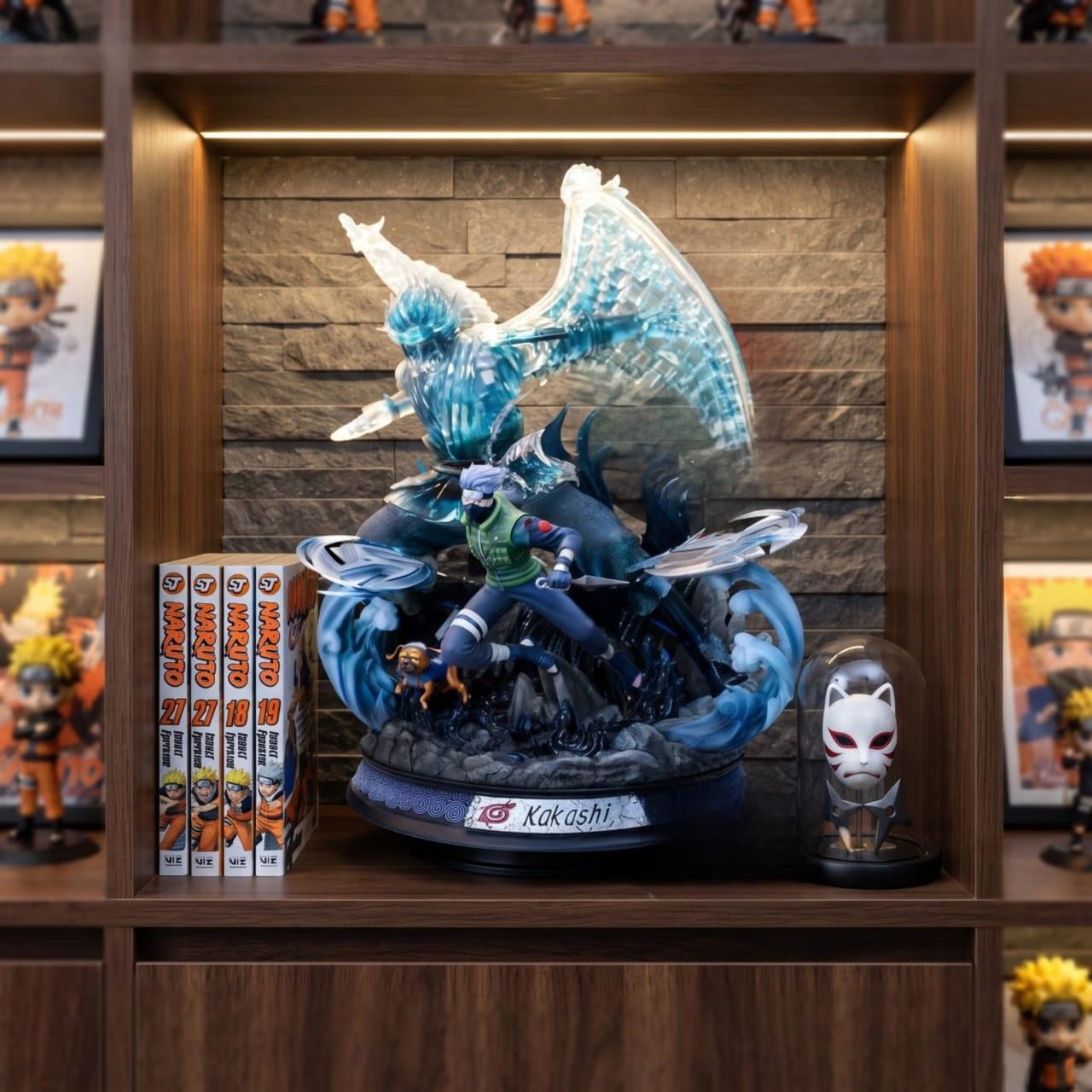 Diorama Kakashi Hatake Susanoo bleu Naruto - exposee sur une etagere (decor non inclus)