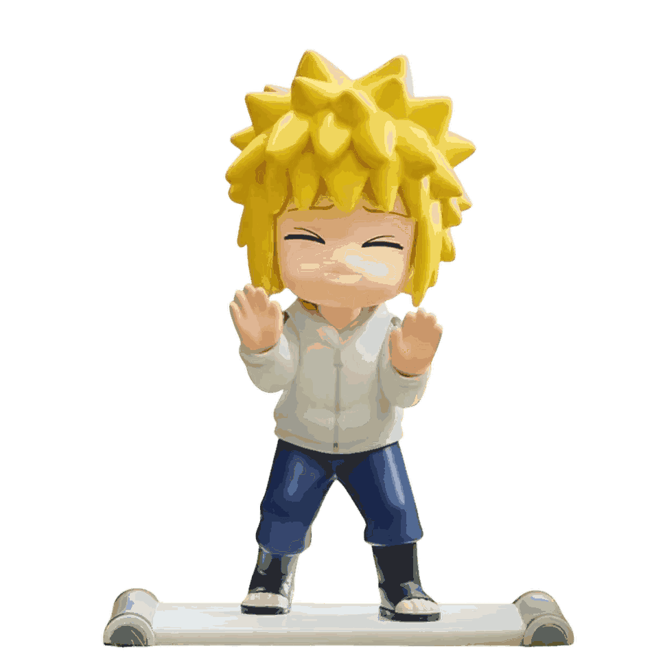 Figurine chibi Minato Namikaze vue de face — veste claire — Naruto, PVC peint