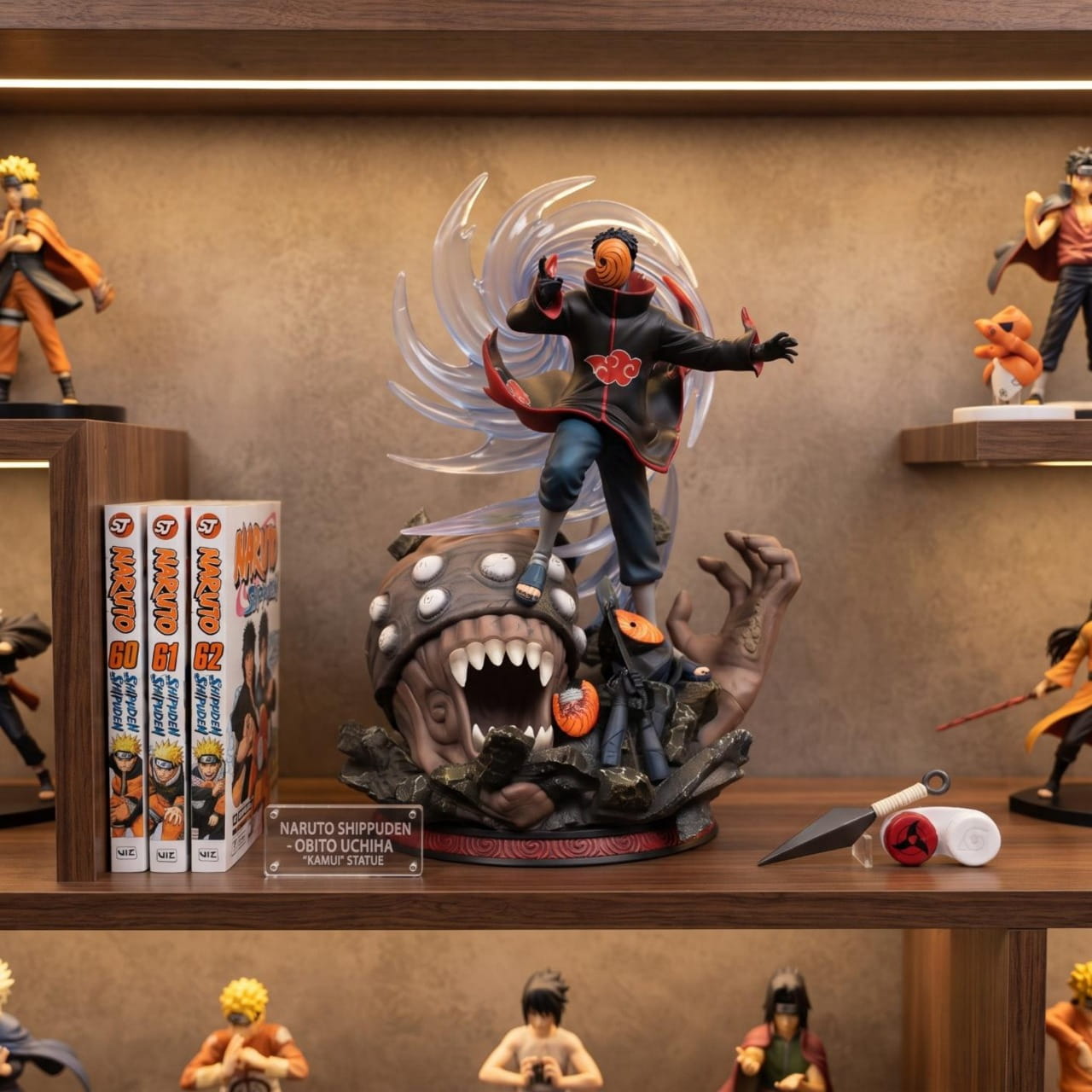 Figurine Obito Uchiha Susanoo bleu Naruto - exposee sur une etagere (decor non inclus)