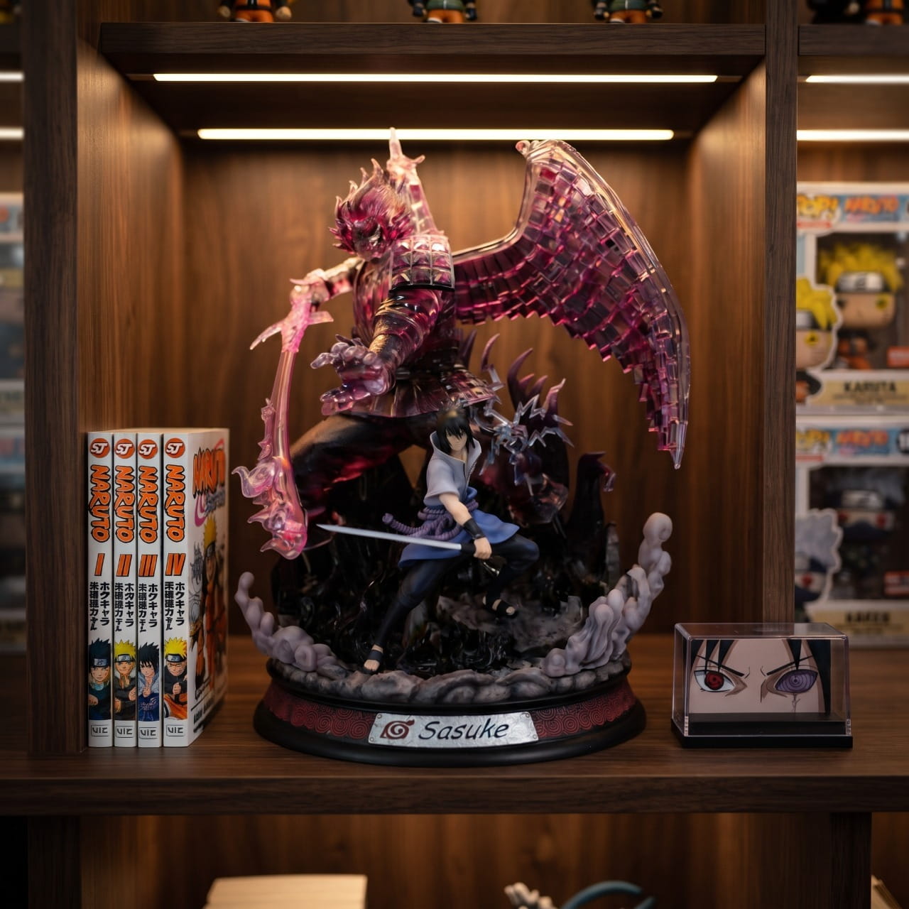 Diorama Sasuke Uchiha Susanoo violet Naruto - exposee sur une etagere (decor non inclus)