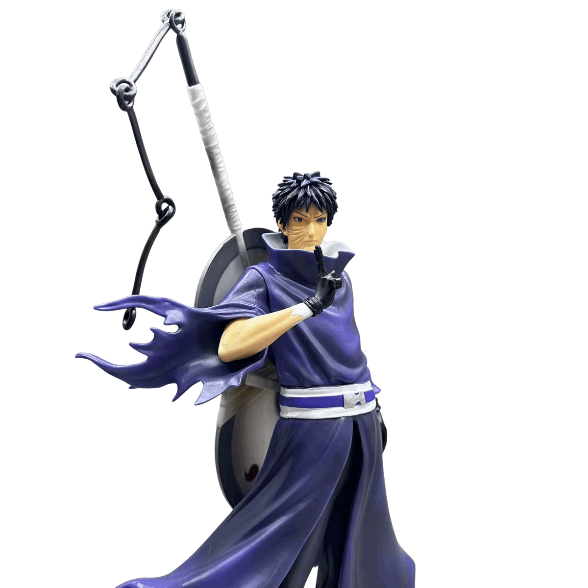 Figurine Tobi Obito détail socle visage d'Obito jeune et Gedo Mazo - Naruto